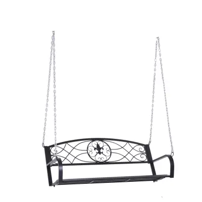 Vrtna gugalnica klop 132x63x58 cm črna