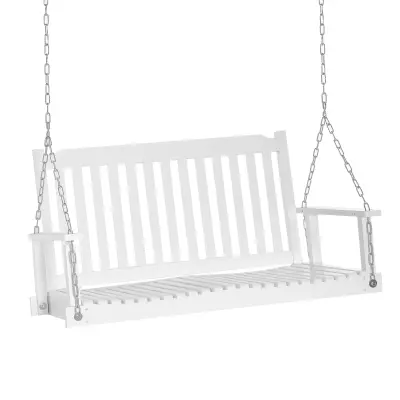 Vrtna gugalnica klop 117x69x60 cm bela
