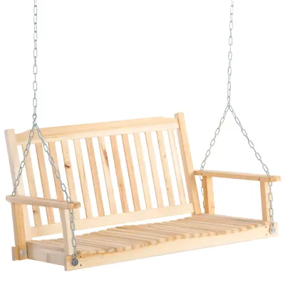 Vrtna gugalnica klop 117x69x60 cm naravna