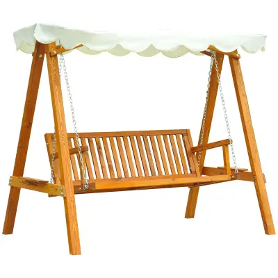 Vrtna gugalnica klop za 3 osebe 210x130x185 cm bež