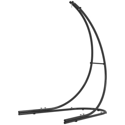 Stojalo za viseči stol v obliki črke C, 154x134x221 cm, črno