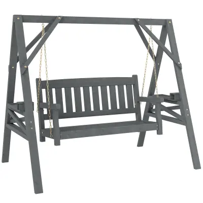 Vrtna gugalnica klop za 2 osebi 183x120x160 cm siva
