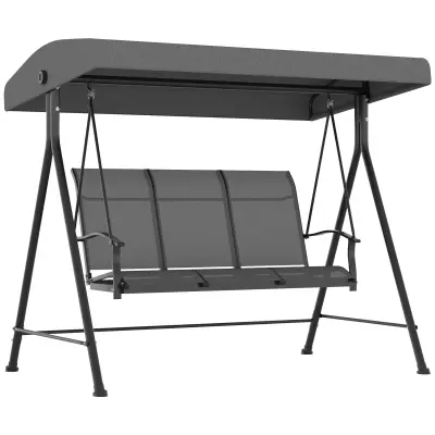 Vrtna gugalnica za 3 osebe 195x118x170 cm temno siva