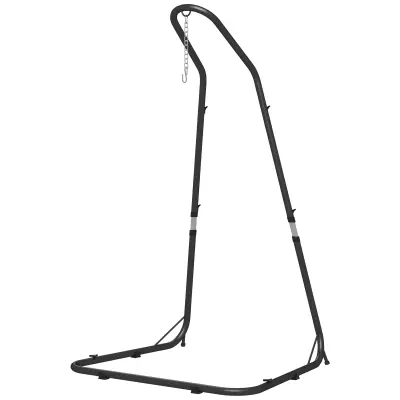 Stojalo za viseči stol, nastavljiva višina, 133x116x195-230 cm, črno