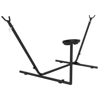 Stojalo za visečo mrežo 285x125x110 cm Črno
