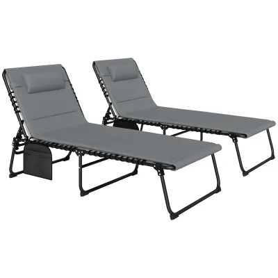Set za ležalnik 2 kosa 68x189x38 cm temno siva