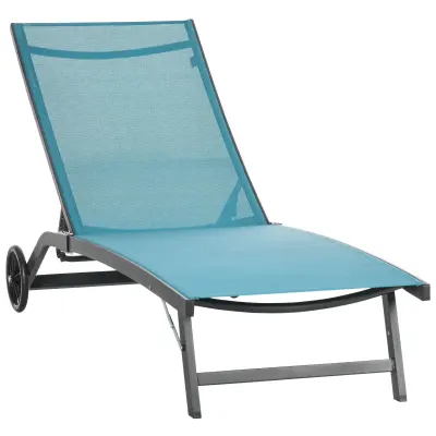 Ležalnik 195x66x34 cm Modra