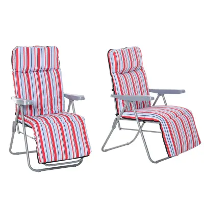 Set za ležalnik 2 kosa 60x75x65-102 cm Rdeč zložljiv