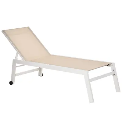 Vrtni ležalnik 169x65x102 cm Bela