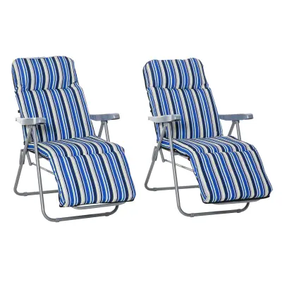 Set za sončenje 2 kosa 60x75x65-102 cm modra