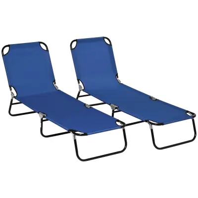 Set zložljivega ležalnika 188x56x28 cm modre barve