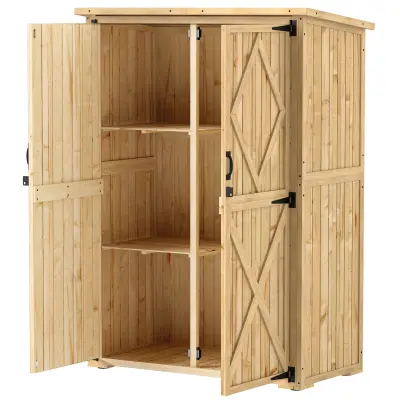 Vrtna omara 116,5x57x167 cm naravna