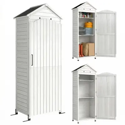 Vrtna omara 85x58x213 cm bela