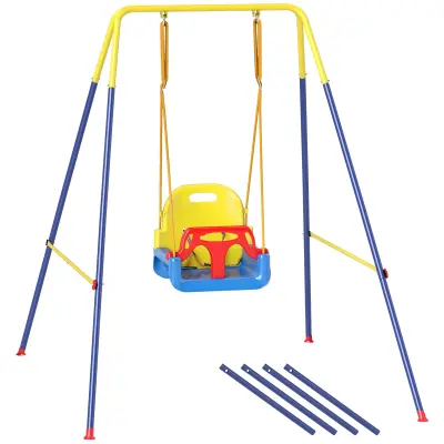 Otroška gugalnica nastavljiva 3 v 1 sedež za gugalnico 128x155x157 cm modra