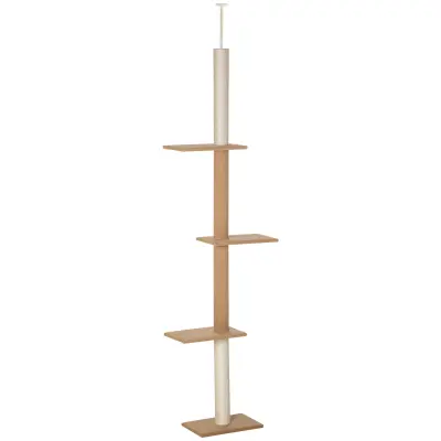Mačje drevo, nastavljiva višina do stropa, 43x27x228-260 cm, kaki