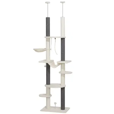 Mačje drevo, stropna višina 60x44x225-255 cm, bela