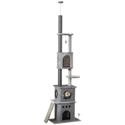 Mačje drevo 60x40x225-255 cm Sivo