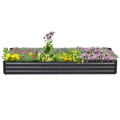 Dvignjena gredica za vrt 241x90,5x30 cm siva
