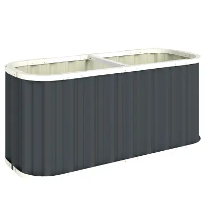 Dvignjena vrtna greda 136x53x61 cm siva