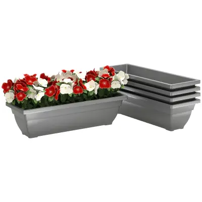 Set cvetličnih loncev 5 kosov 59x21x16 cm siva