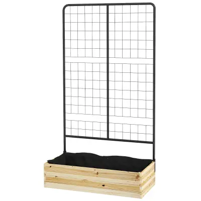 Dvignjena vrtna greda z mrežo 80x38x145 cm naravno leseno