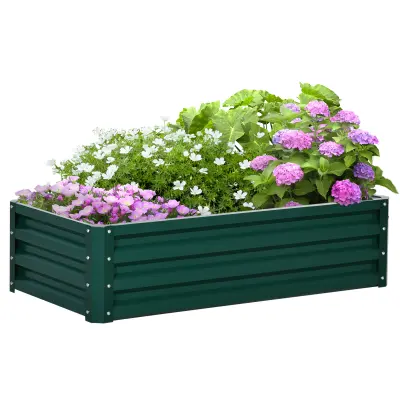 Dvignjena vrtna greda 120x60x30,5 cm zelena kovina