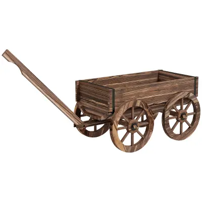 Voziček za rastline 120x41x54 cm rjave barve