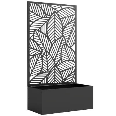Dvignjena vrtna greda z mrežo 60x30x113 cm črn kovinski