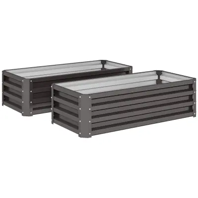 Komplet dvignjenih gredic 110x50x30 cm temno siva