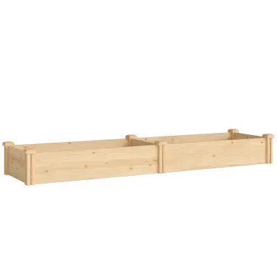 Dvignjena vrtna greda 235x66x26 cm naravno lesena