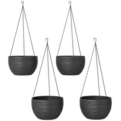 Set visečih samodejno zalivajočih lončnic 28x15 cm, 25x13 cm, črna