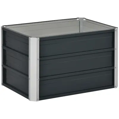 Dvignjena vrtna greda 66x47x40 cm siva kovina