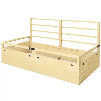 Dvignjena vrtna greda z mrežo 183x98,5x95 cm naravna