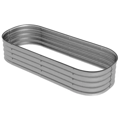 Dvignjena vrtna greda 150x62x30 cm srebrna