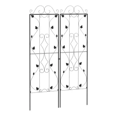 Komplet rešetk z vzorcem listov 50x181 cm črna