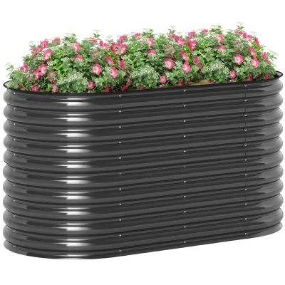 Dvignjena vrtna greda 160x80x80 cm temno siva kovina