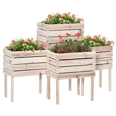 Dvignjena gredica za vrt 50x30x60 cm naravna