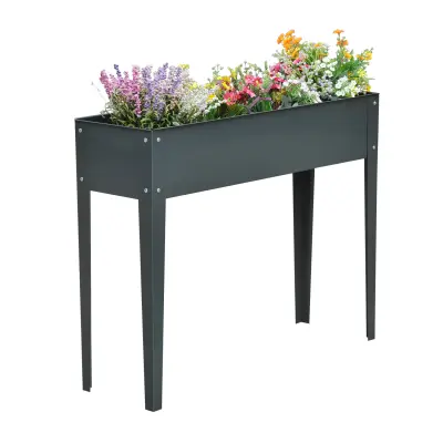 Dvignjena vrtna greda 100x30x80 cm siva kovina