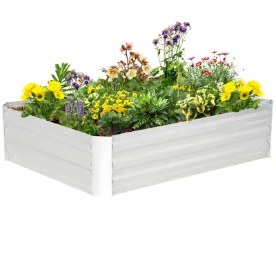 Dvignjena vrtna greda 120x90x30 cm srebrna