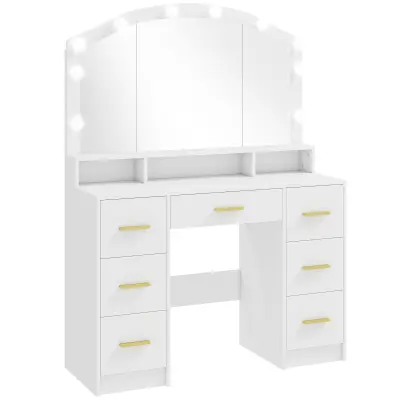 Toaletna mizica 110x40x150 cm Bela