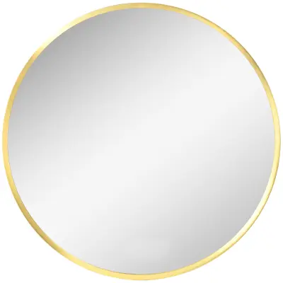 LED kopalniško ogledalo okroglo stensko ogledalo 50x2 cm zlato