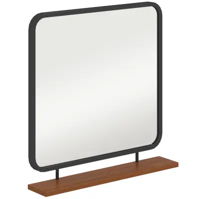 Stensko ogledalo 55x10x55,5 cm Črno