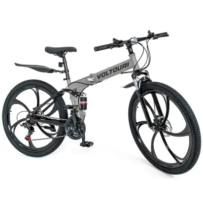 Zložljivo gorsko kolo Voltouri 26" – 21 prestav Shimano, dvojno vzmetenje, jeklen okvir