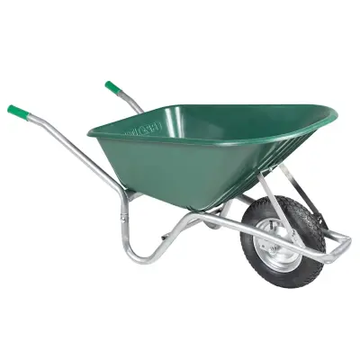 vidaXL Kolesarska samokolnica zelena 90 L 150 kg Pocinkano