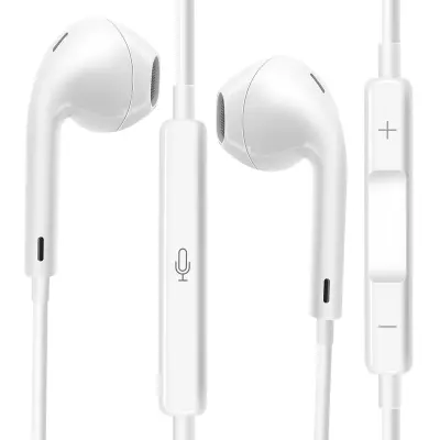 Mayaxess, Žične USB-C slušalke za Samsung Galaxy S25 z vgrajenim mikrofonom, Bela