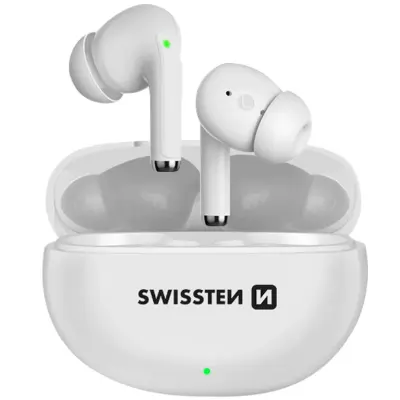 Swissten, Brezžične slušalke Swissten Bluetooth 5.0 bele s taktilnim upravljanjem, Bela