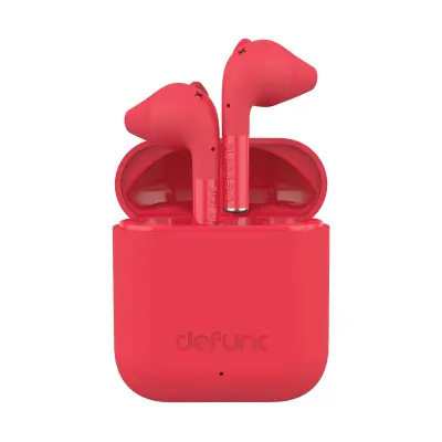 Defunc, Brezžične slušalke TWS Bluetooth 5.2, vodoodporne IPX4, model True Talk, Rdeča