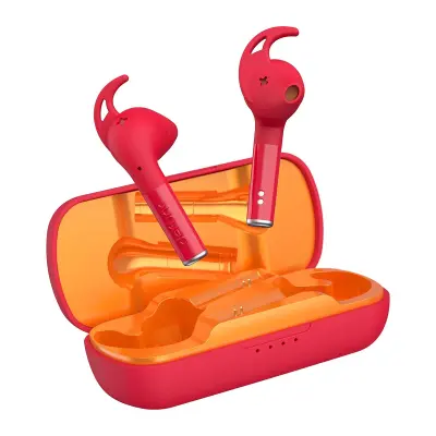 Defunc, Brezžične slušalke TWS Bluetooth 5.2, vodoodporne IPX5, model True Sport, Rdeča