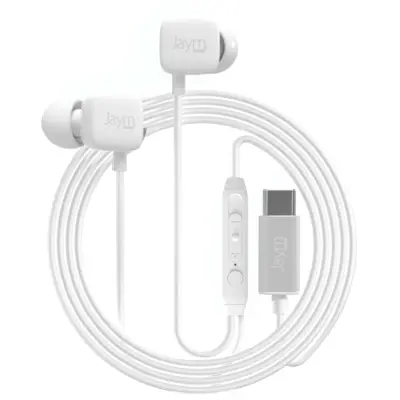 Jaym, Žične ušesne slušalke USB-C z mikrofonom in daljinskim upravljalnikom, Bela