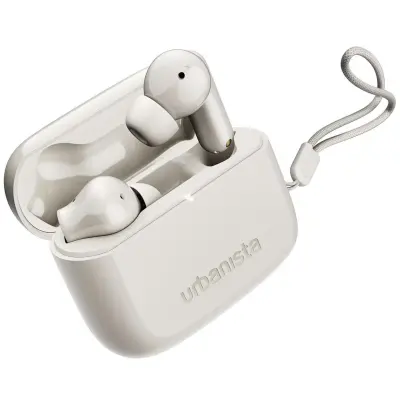 Urbanista, Slušalke TWS Bluetooth 5.3 ANC Adaptivni model Palo Alto Avtonomija 45h, Bela